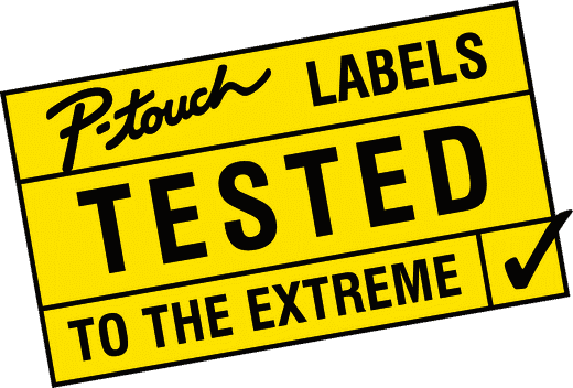 P-touch Labels — Tested to the extreme (selo da Brother)