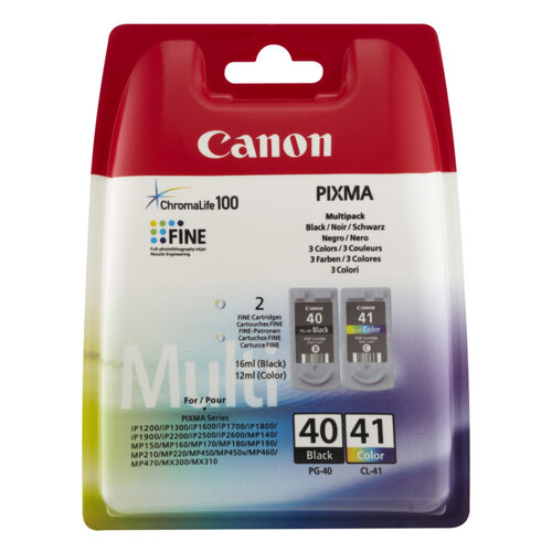 Canon PG40 Preto + CL41 Pacote a cores de 2 Tinteiros originais - 0615B043/0615B051 - Canon 0615B043