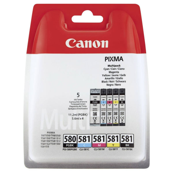 Canon PGI-580/CLI-581 tinteiro Original Preto, Ciano, Magenta, Amarelo - Canon 2078C005