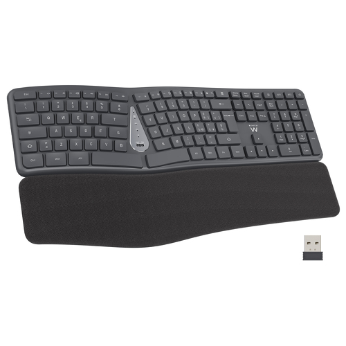 EWENT TECLADO WIRELESS & BLUETOOTH ERGONOMICO RECARREGAVEL - Ewent 3290