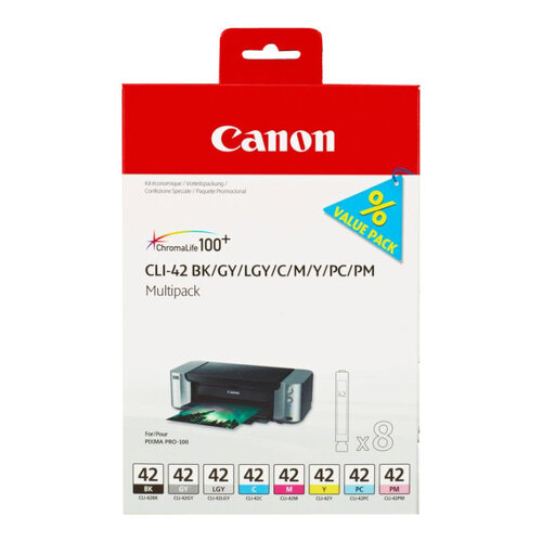 Pacote de 8 cartuchos de tinta originais Canon CLI42 - 6384B010 - Canon 6384B010