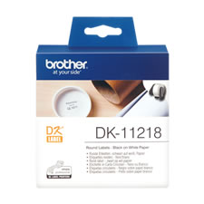 Etiquetas pré-cortadas circulares (papel térmico). 1.000 etiquetas brancas de 24mm - Brother DK-11218