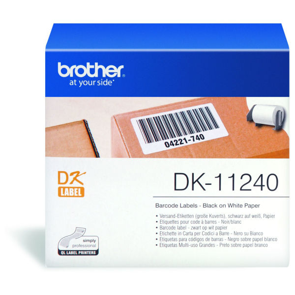 Etiquetas pré-cortadas multipropósito grandes (papel térmico). 600 etiquetas brancas de 102 x 51mm - Brother DK-11240