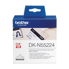 Fita contínua de Papel térmico não adesiva para cartões de identificação (branca). 54mm x 30,48mm - Brother DK-N55224