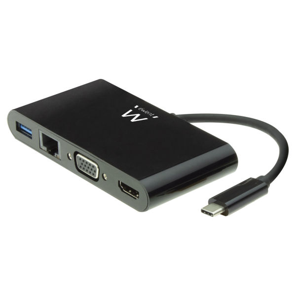 Adaptador Type C Multiporta, HDMI, USB-A, Lan Gigabit, USB-C - Ewent EW9827