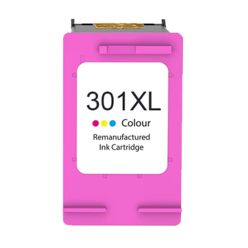 Cartucho de tinta colorido remanufaturado HP 301XL - Mostra o nível de tinta - Substitui CH564EE/CH562EE - HP HI-301XLC-V3