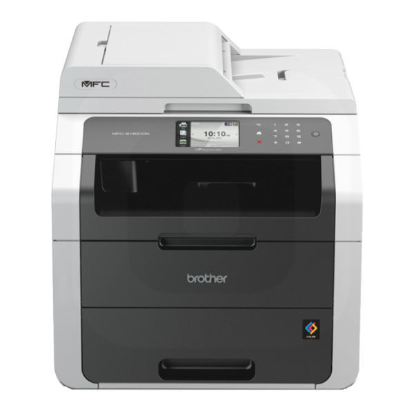 Impressora multifunções laser/LED cores com fax, rede cablada, impressão frente e verso automática e ADF de 35 folhas - Brother MFC-9140CDN