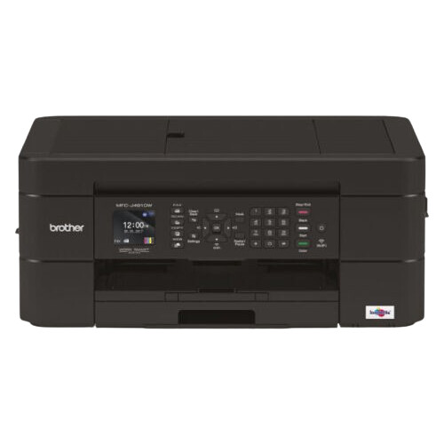 Impressora multifunções de tinta WiFi com fax, conexão móvel, impressão em frente e verso automático e alimentador de documentos. Cor preto - Brother MFC-J491DW