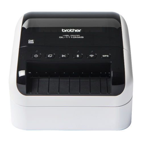 Impressora de etiquetas com placa de rede integrada, Wi-Fi e Bluetooth. Permite imprimir etiquetas até 103 mm. de largura - Brother QL-1110NWB